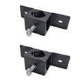 Universal deck pole mount bracket set, black with bolt and mounting plate, 2-pack