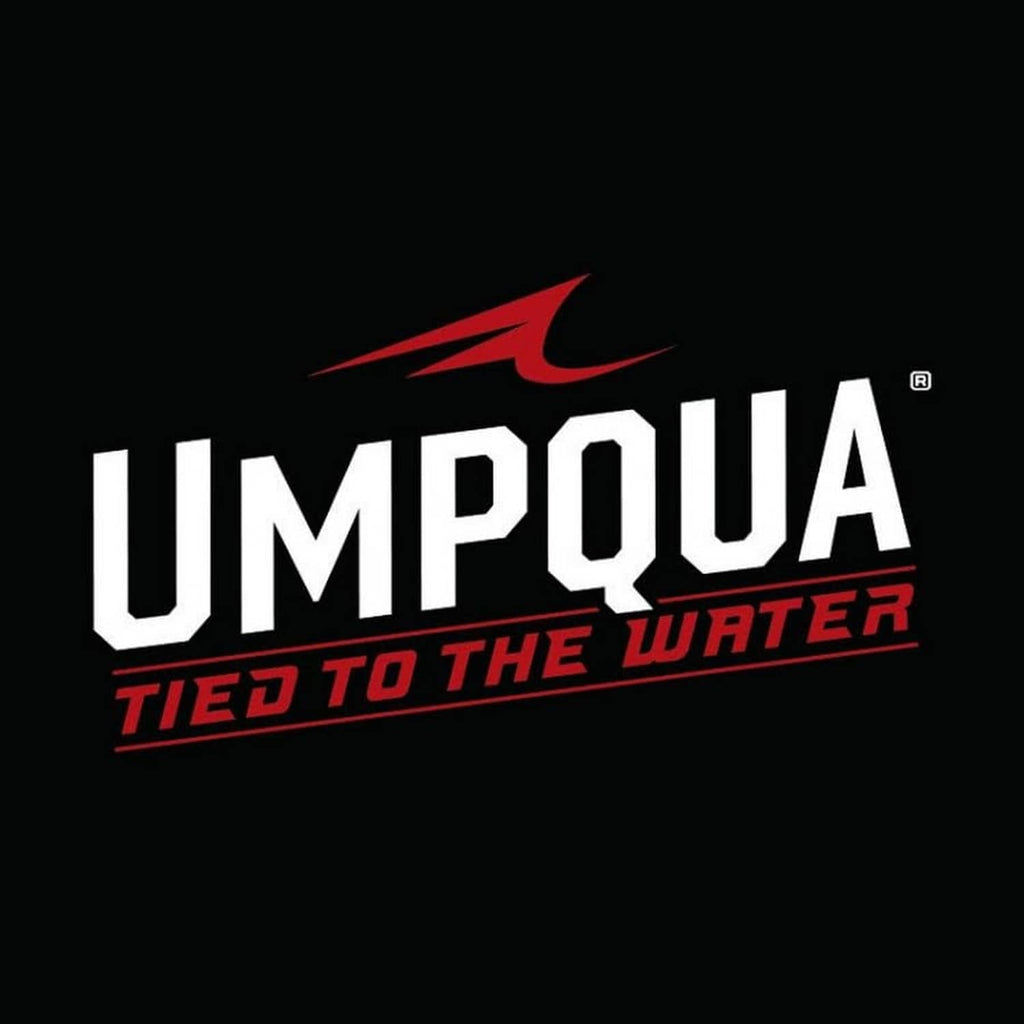 Umpqua logo emblem with Tied to the Water text