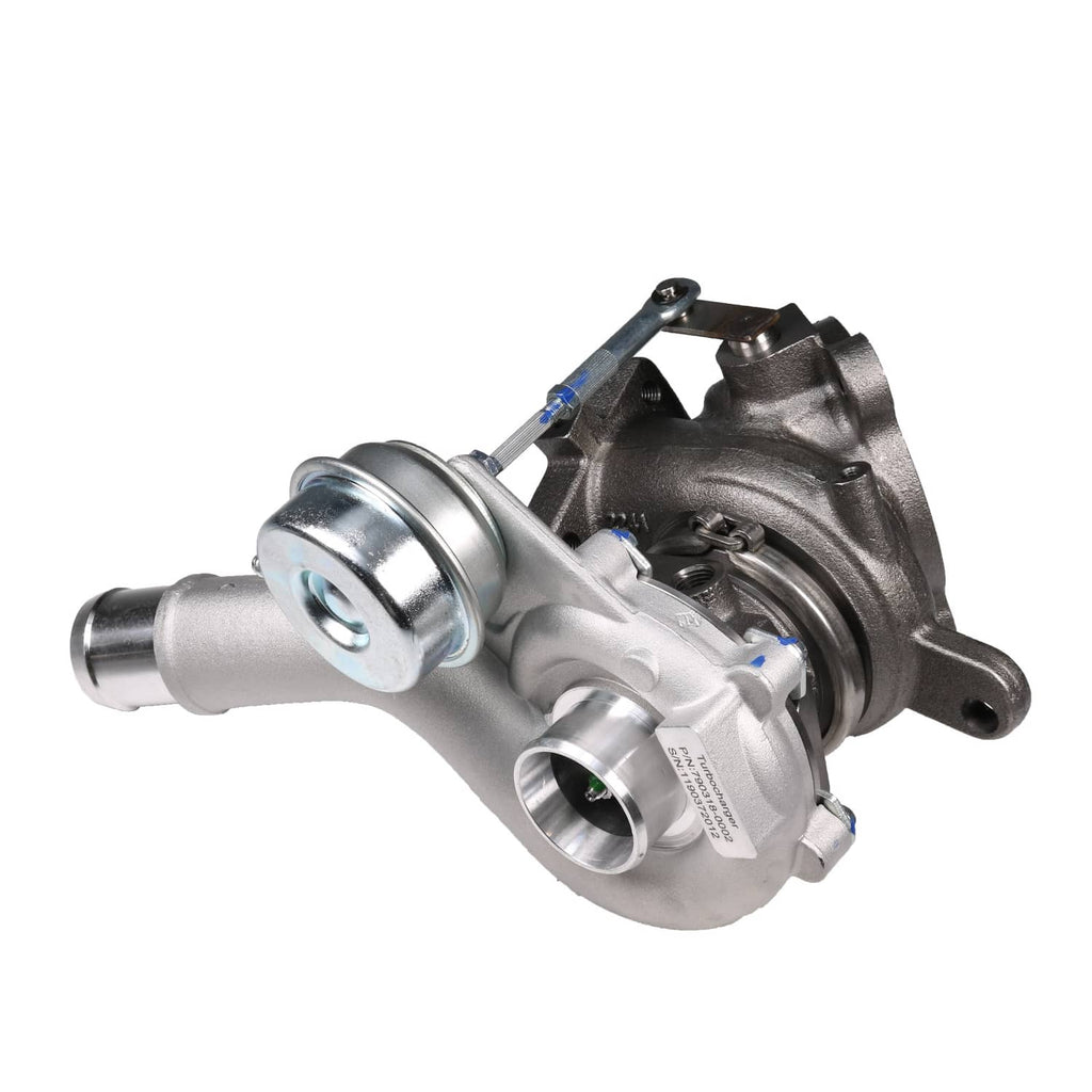 Silver turbocharger assembly with compressor outlet pipe and inlet flange