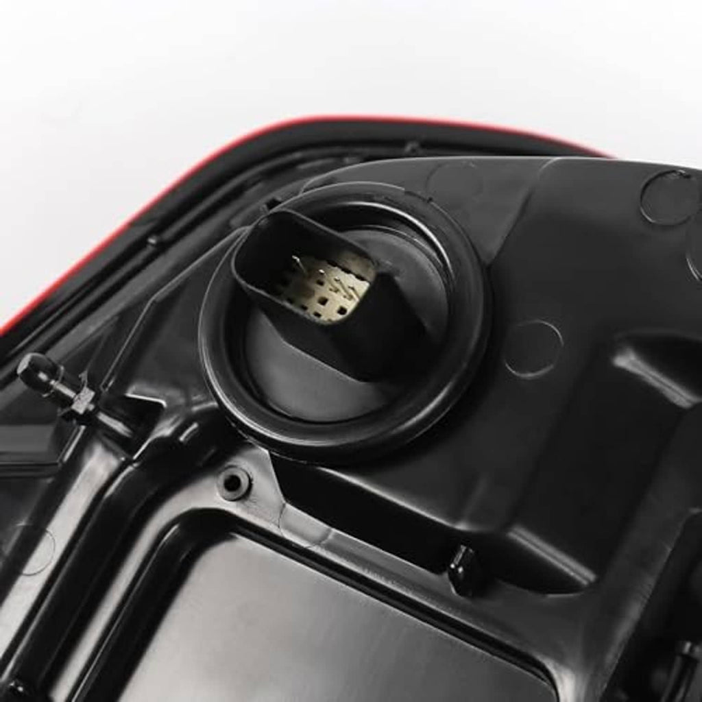 Tail light assembly connector on black housing for wiring installation