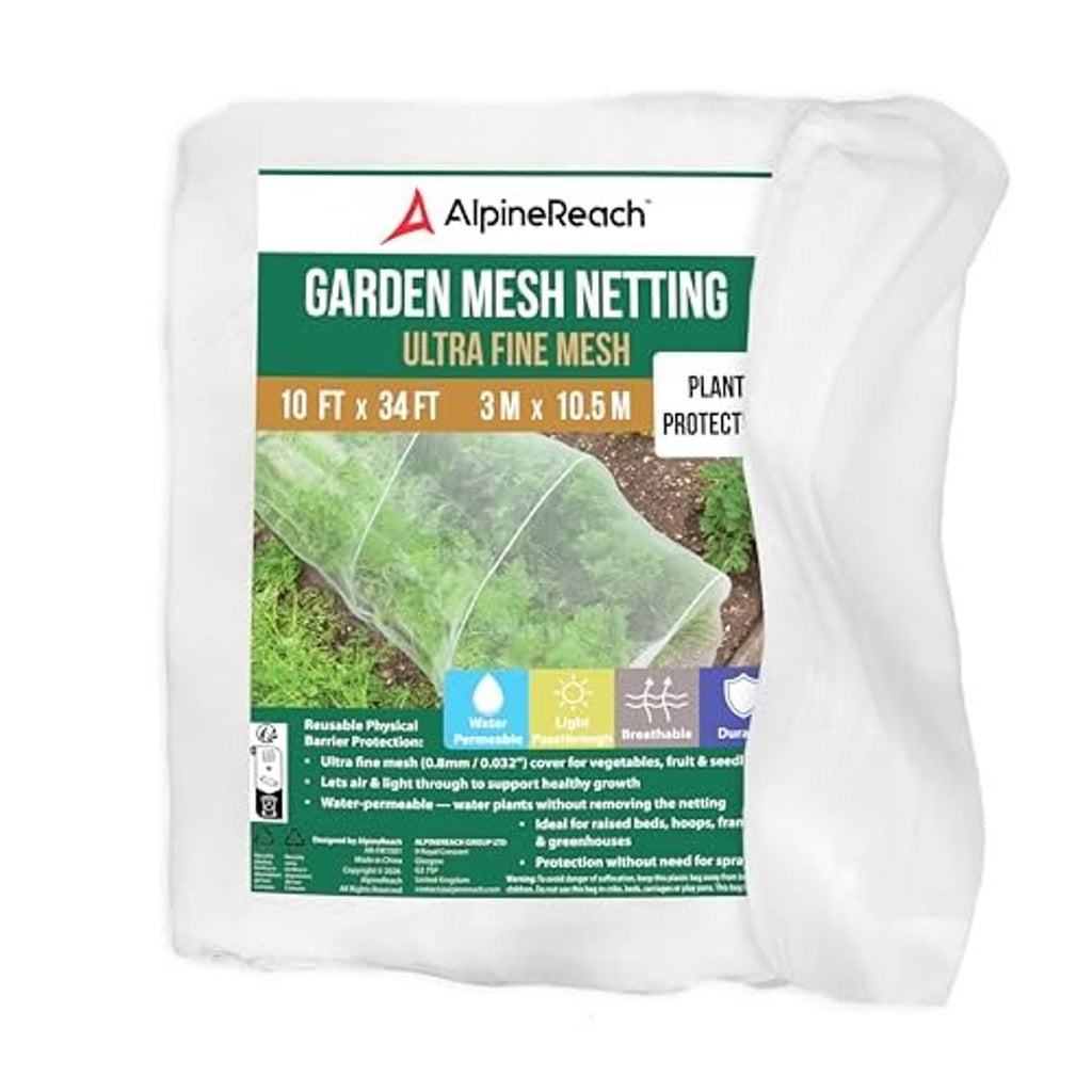 Garden mesh netting package with ultra-fine white netting for plant protection
