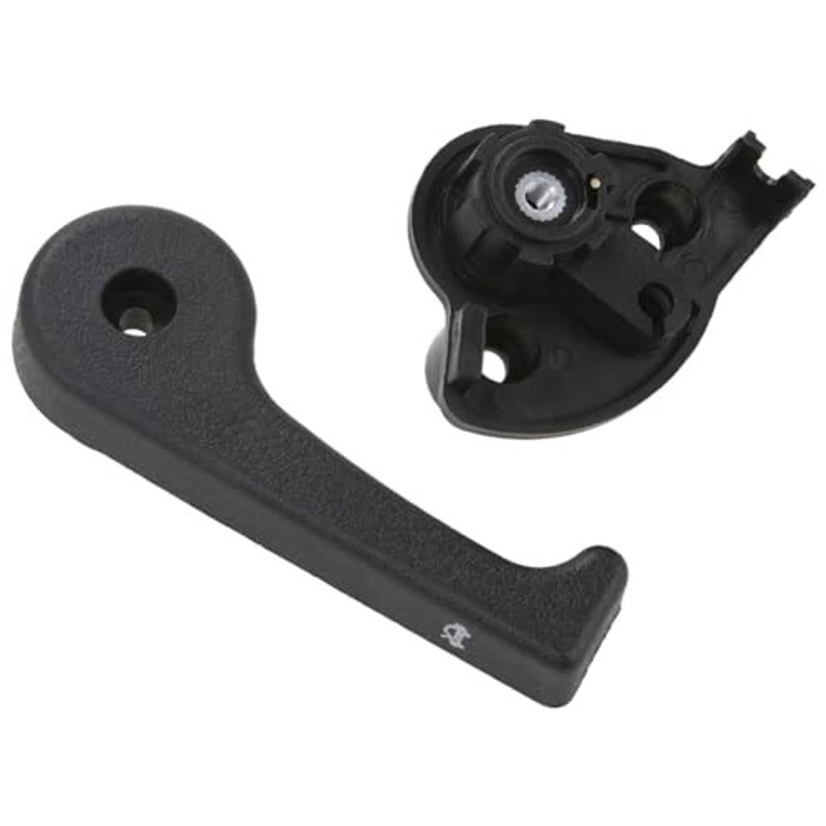 Black hood latch release handle and latch bracket assembly, OEM-style