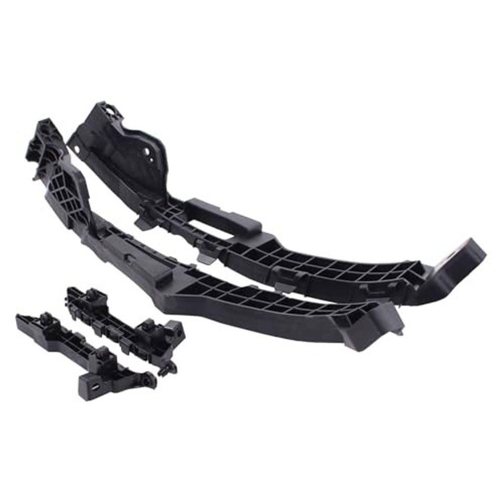 Black bumper headlight bracket mount retainer kit with support bar and included fasteners