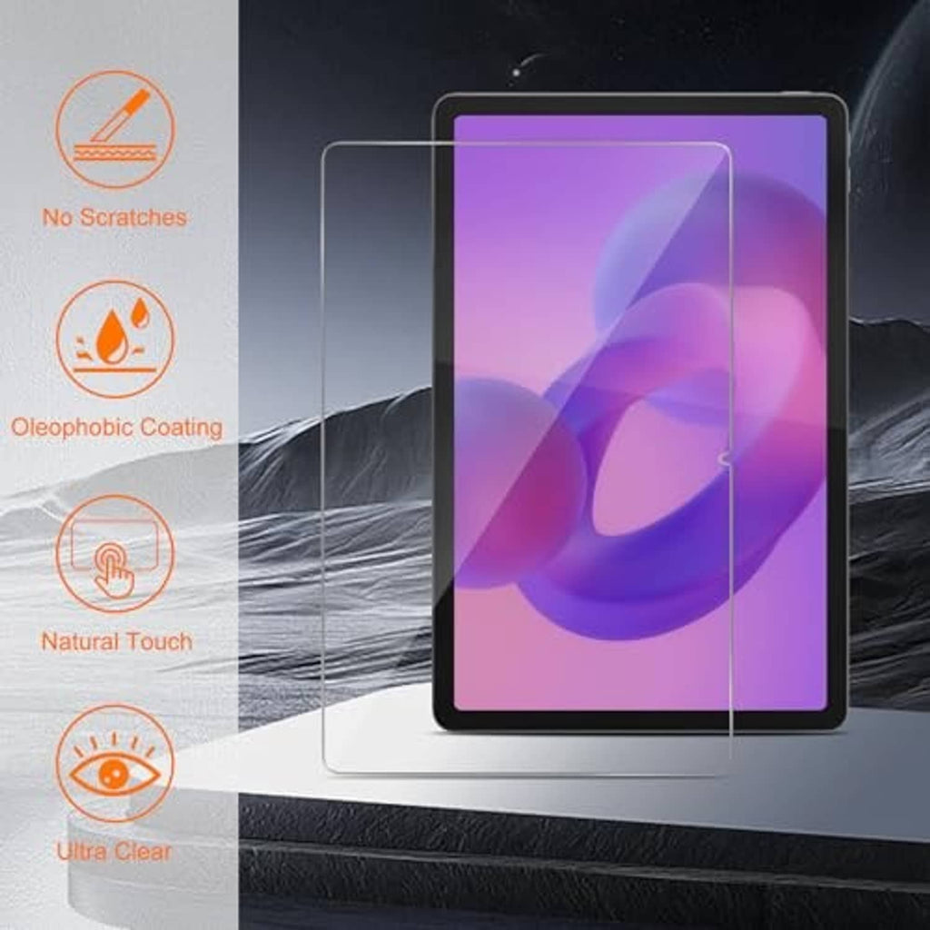 Transparent tempered glass screen protector with protective coatings, single sheet