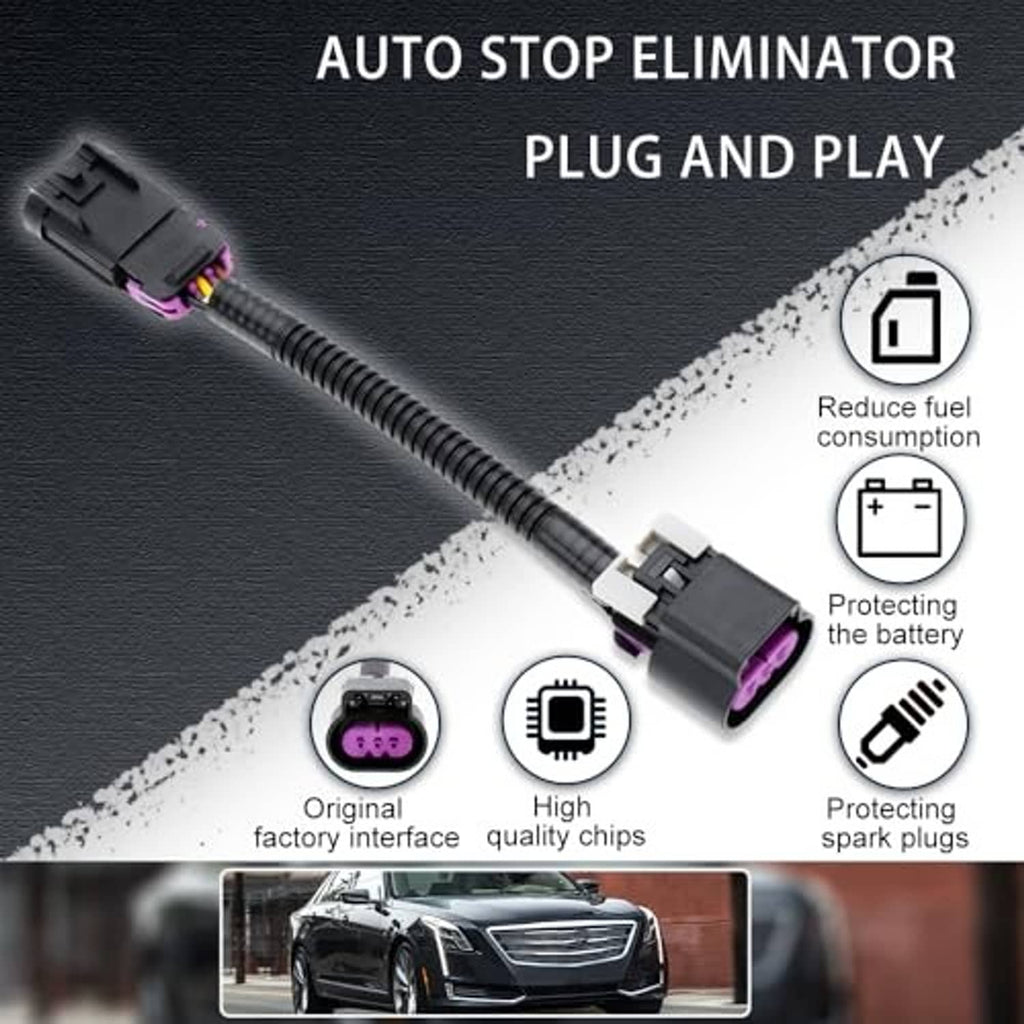 Auto start-stop eliminator plug-and-play wiring harness with purple 3-pin connector