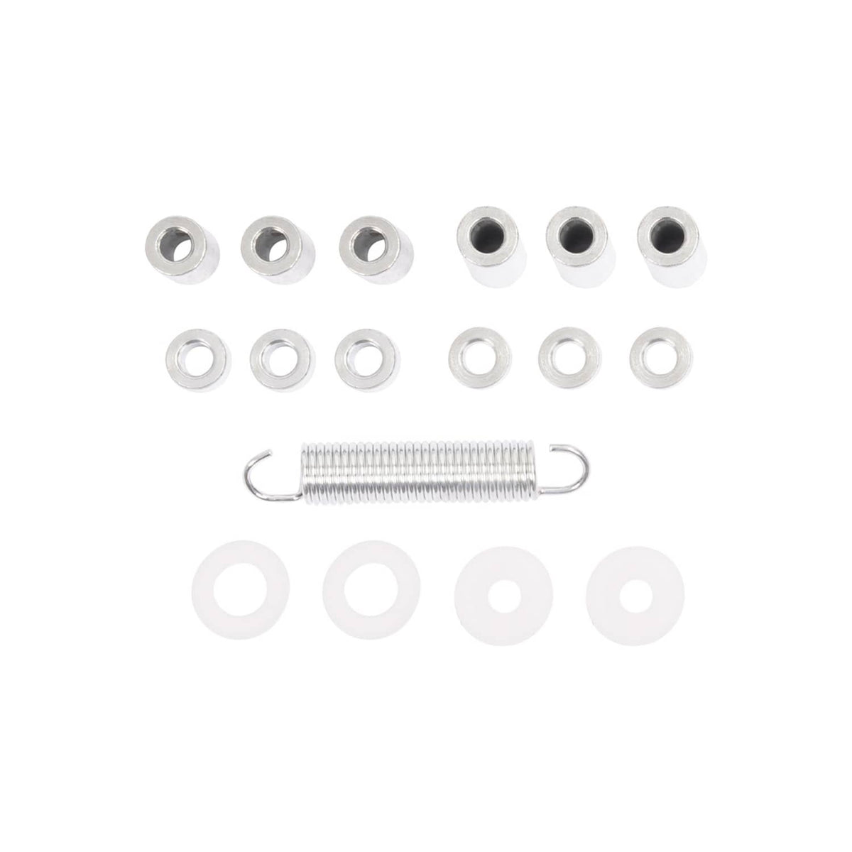 Chute blocker installation hardware set: nuts, washers, and extension spring