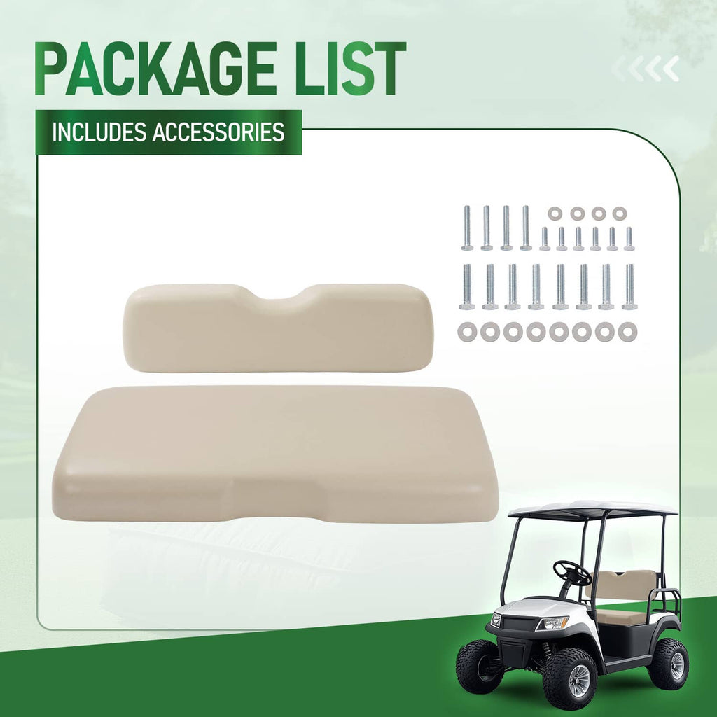 Stone front seat cushion and backrest set with mounting hardware screws