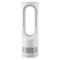White bladeless desk fan with tall oval air outlet and vented base