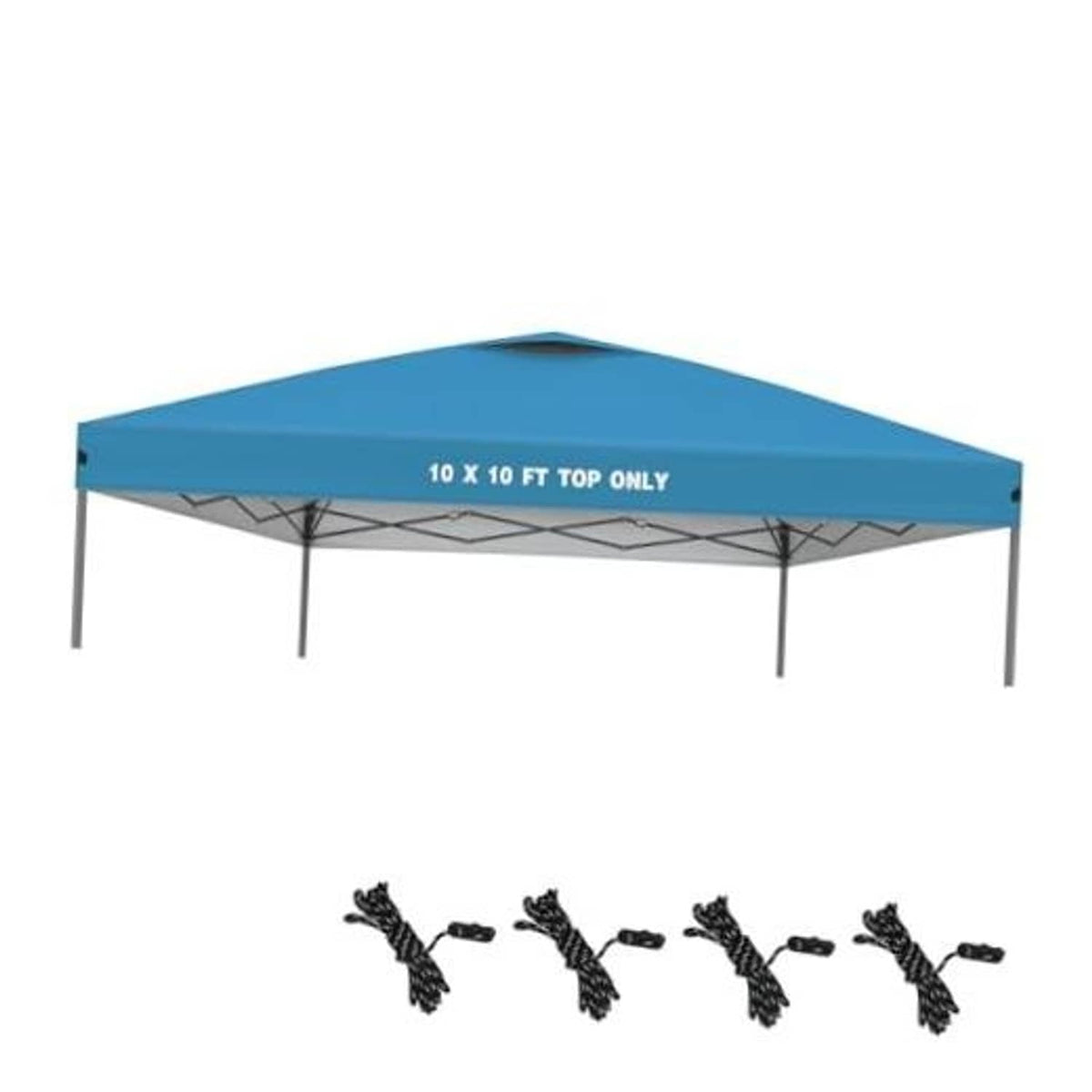 Blue canopy replacement top with air vent for 10x10 ft straight-leg frame.