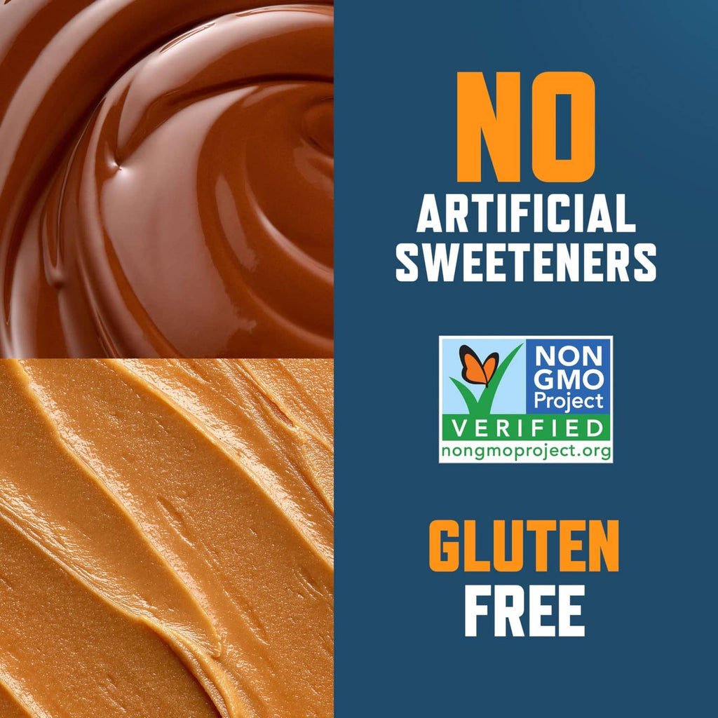 Peanut butter swirl with No artificial sweeteners and gluten free labels