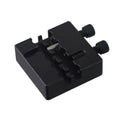 Black motorcycle chain breaker tool with handle screws and base plate