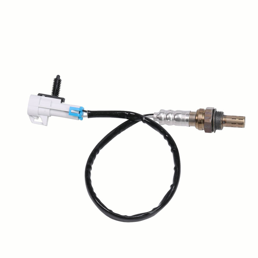 Upstream O2 oxygen sensor with white connector, black wire loop, and metal probe
