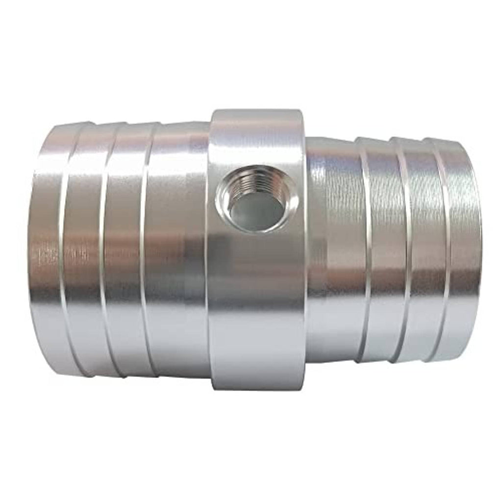 Stainless radiator hose barb fitting with 1/8 in NPT threaded port, 1-1/2–1-3/4 in