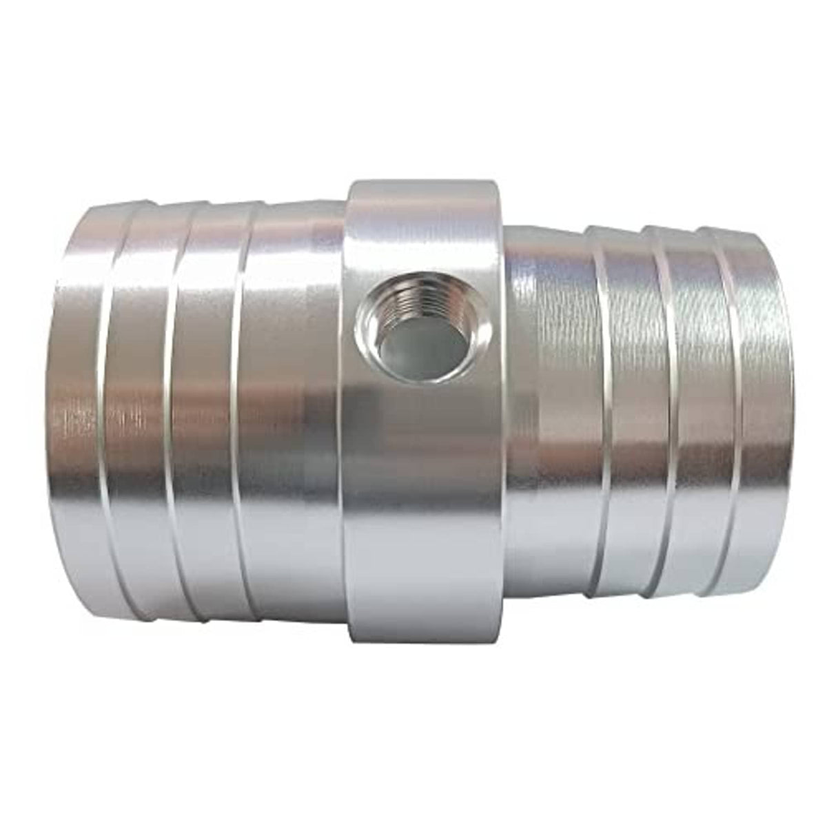 Stainless radiator hose barb fitting with 1/8 in NPT threaded port, 1-1/2–1-3/4 in