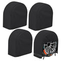 Black RV tire covers, arched nonwoven covers (4-pack) for 24–26 in wheels
