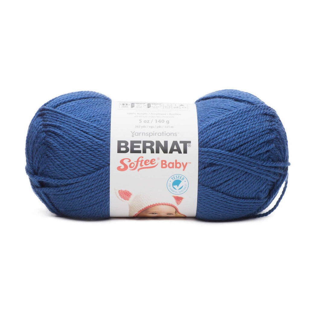 Navy baby yarn skein with Bernat Softee Baby label, 5 oz (140 g)