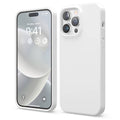White silicone phone case with camera cutouts for iPhone 14 Pro Max