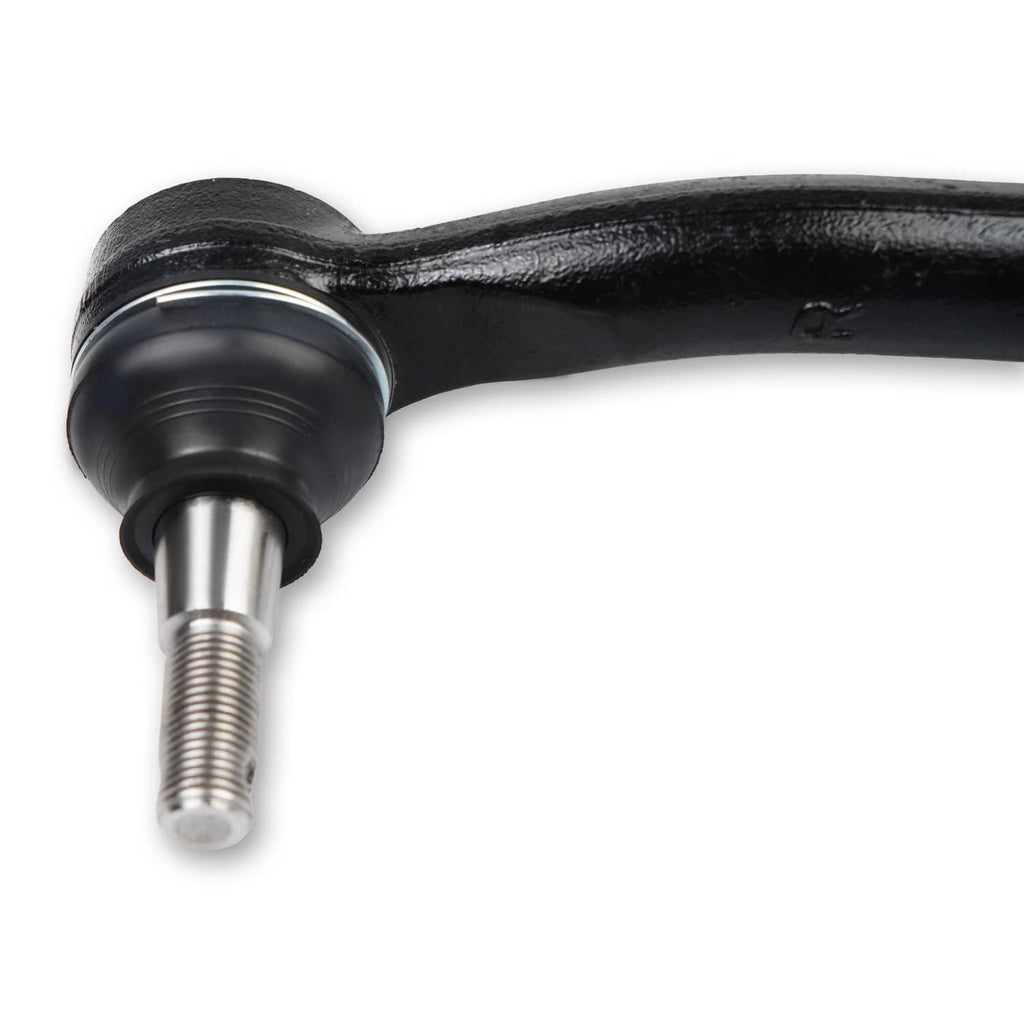 Black tie rod end with spherical joint and threaded metal stud