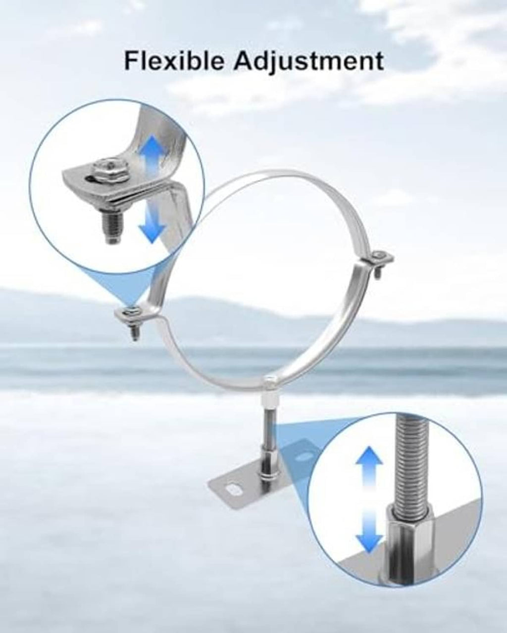 Adjustable split-ring pipe hanger with swivel bracket and threaded height post