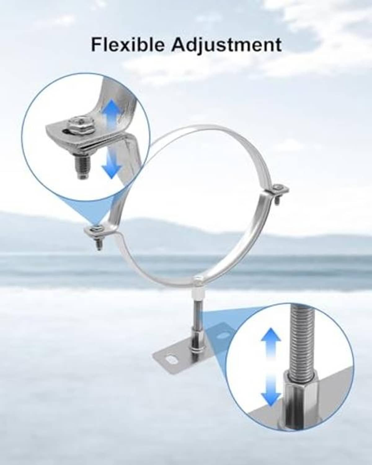 Adjustable split-ring pipe hanger with swivel bracket and threaded height post