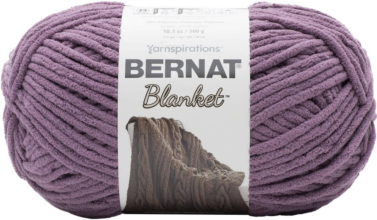 Super bulky chenille blanket yarn skein in shadow purple, 300 g