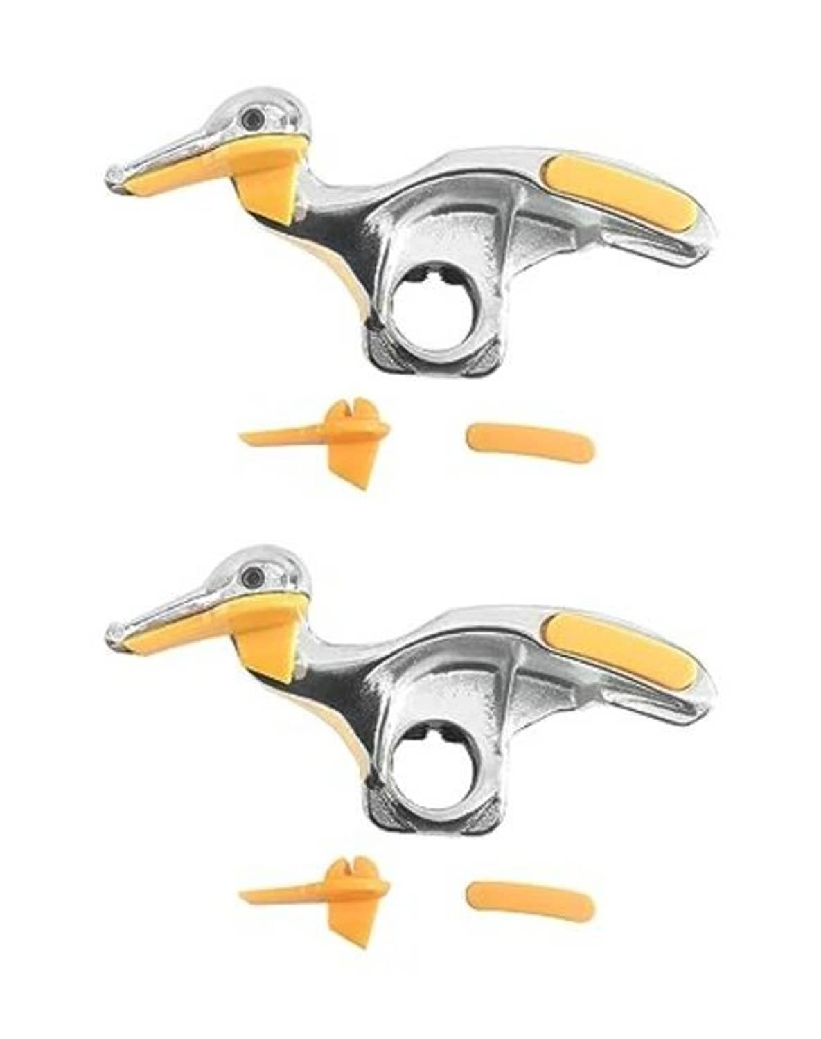 2-pack tire changer duckhead tools, chrome with yellow handle, shown top and bottom