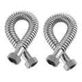 Stainless steel water heater flex connector hoses with hex fittings and corrugated sleeves