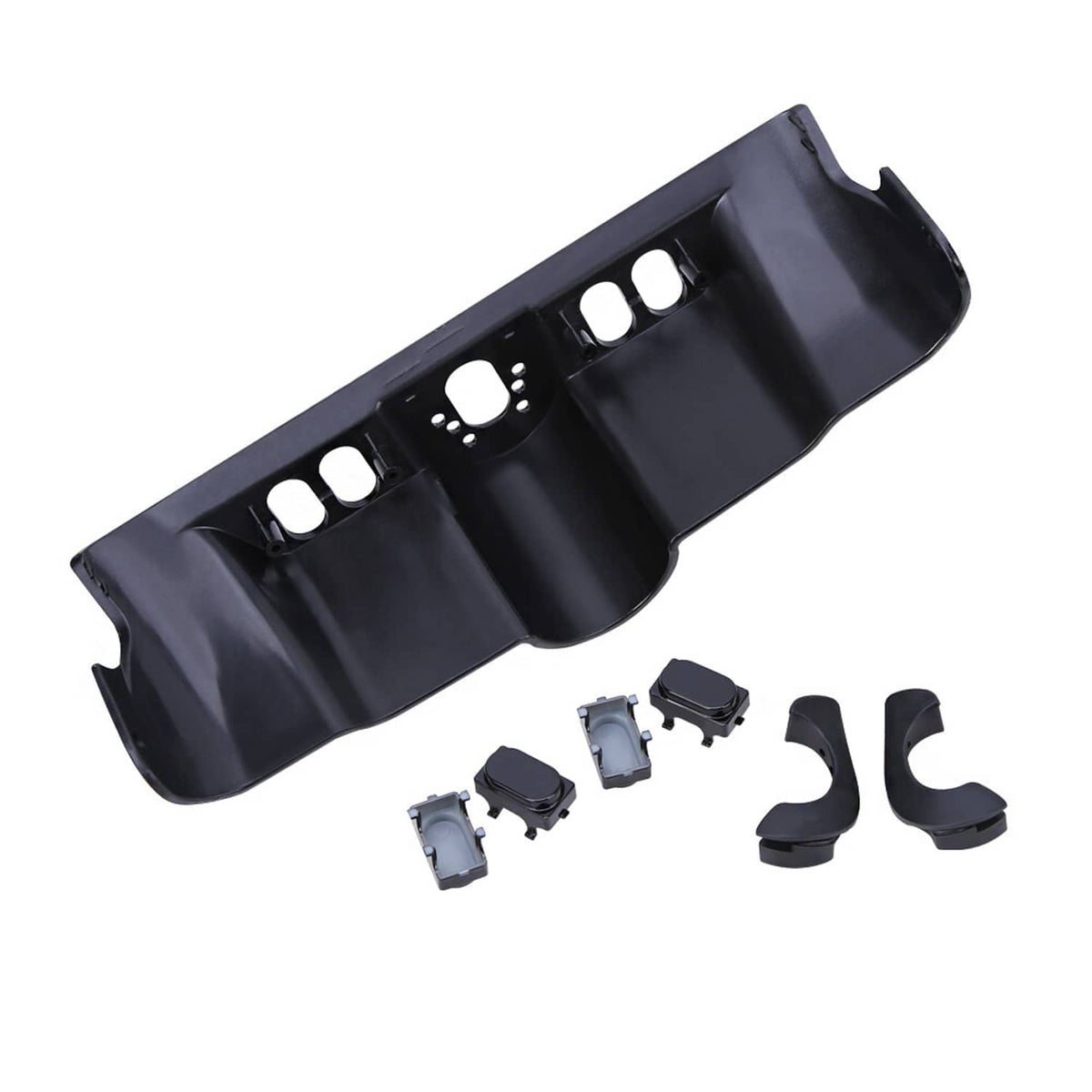 Black inner fairing switch cap panel and matching curved side covers, mounted cutouts
