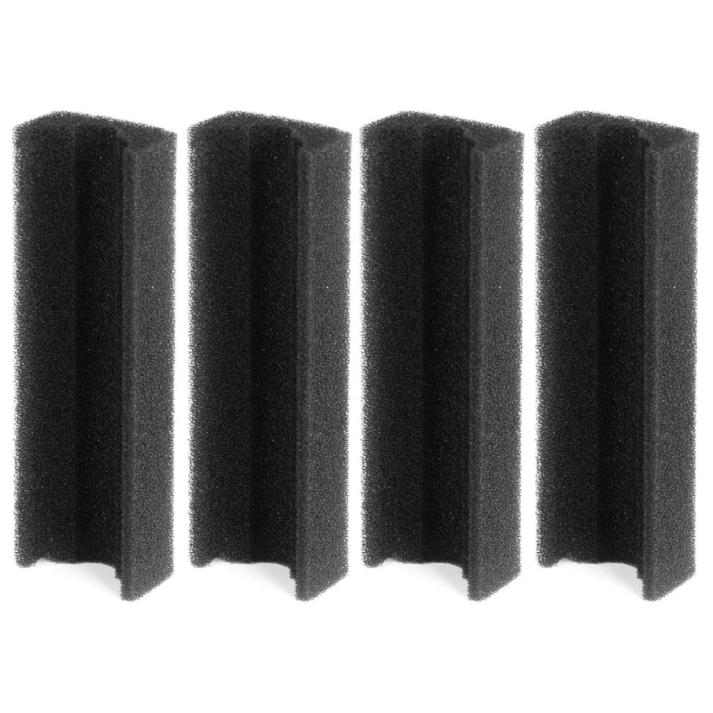 Black foam sponge filter cartridges, 4-pack, for aquarium filter media
