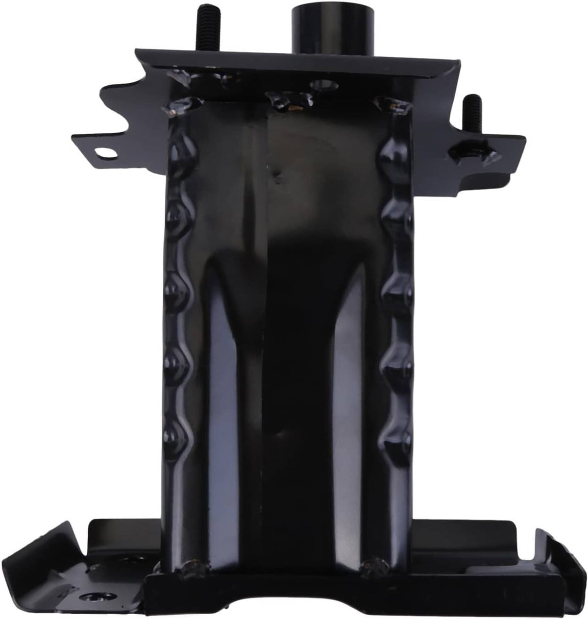 Front bumper reinforcement brackets, black metal left and right pair