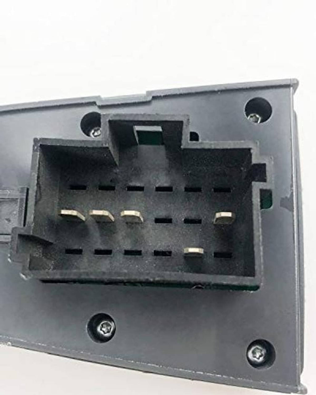 Window switch circuit connector with multi-pin socket and mounting holes