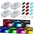 Set of four magnetic car interior LED lights with clear oval lenses and power wires