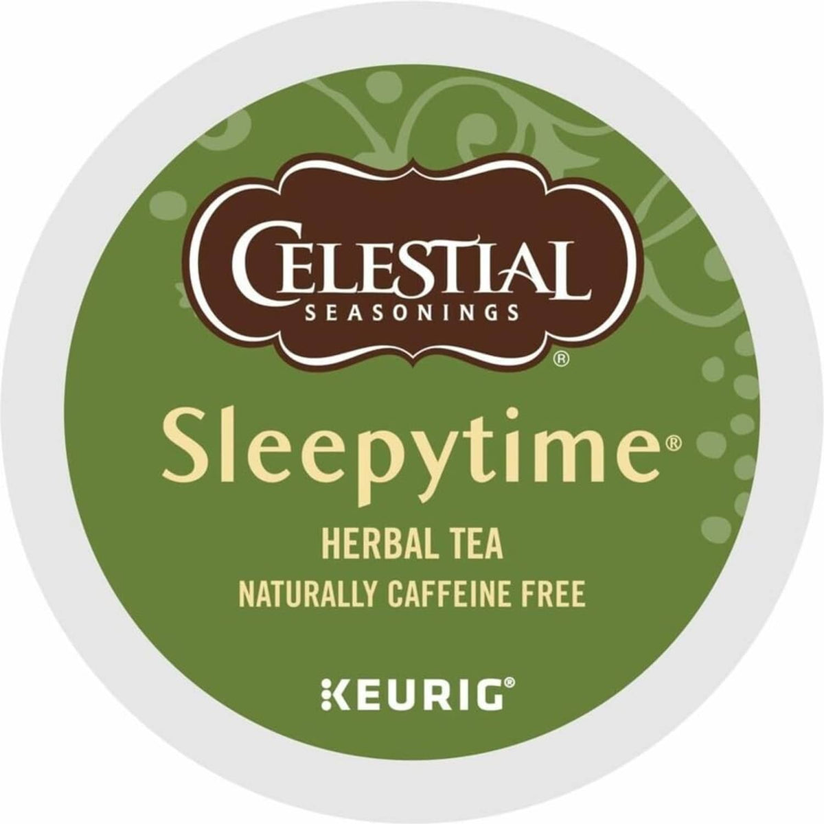 Sleepytime herbal tea K-Cup pod lid, naturally caffeine-free, Celestial Seasonings