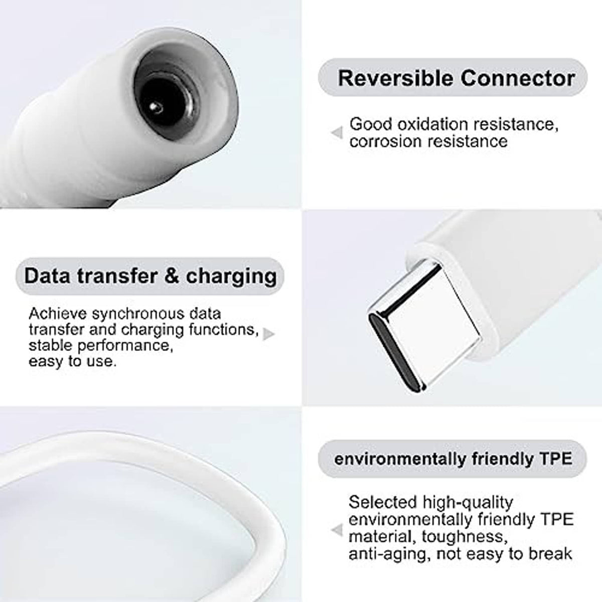 USB-C to barrel plug replacement adapter cable with barrel plug connector end