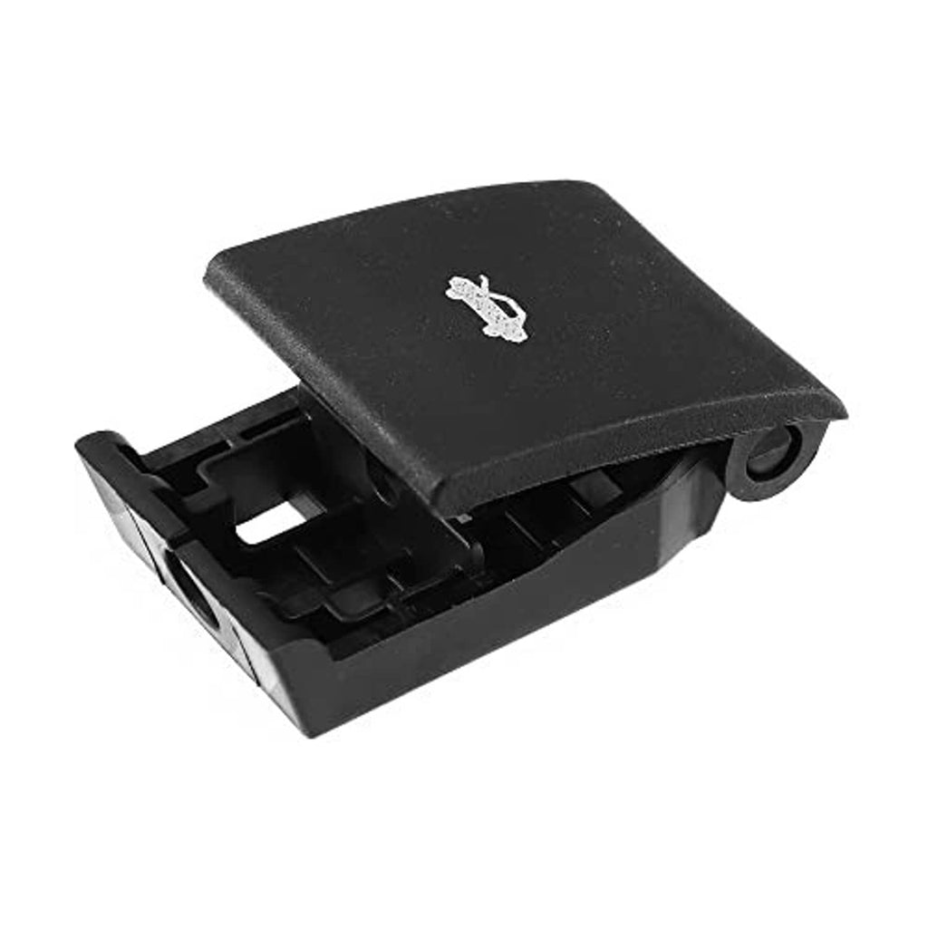 Black hood release handle, compact latch release with white wrench icon