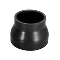 Black straight silicone reducer hose coupler, flared round ends, ID 76–102mm