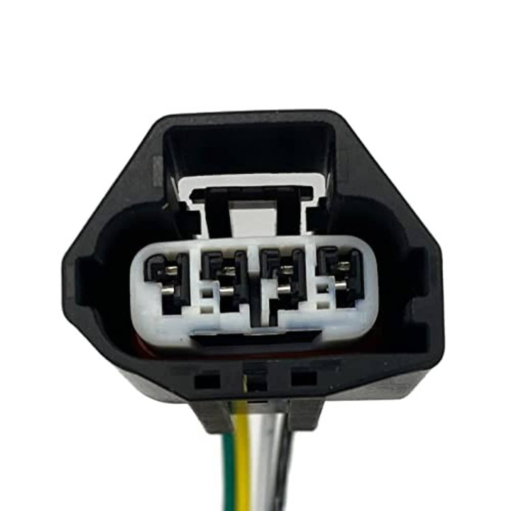Fuel pressure sensor connector with multi-pin socket and green and yellow wires