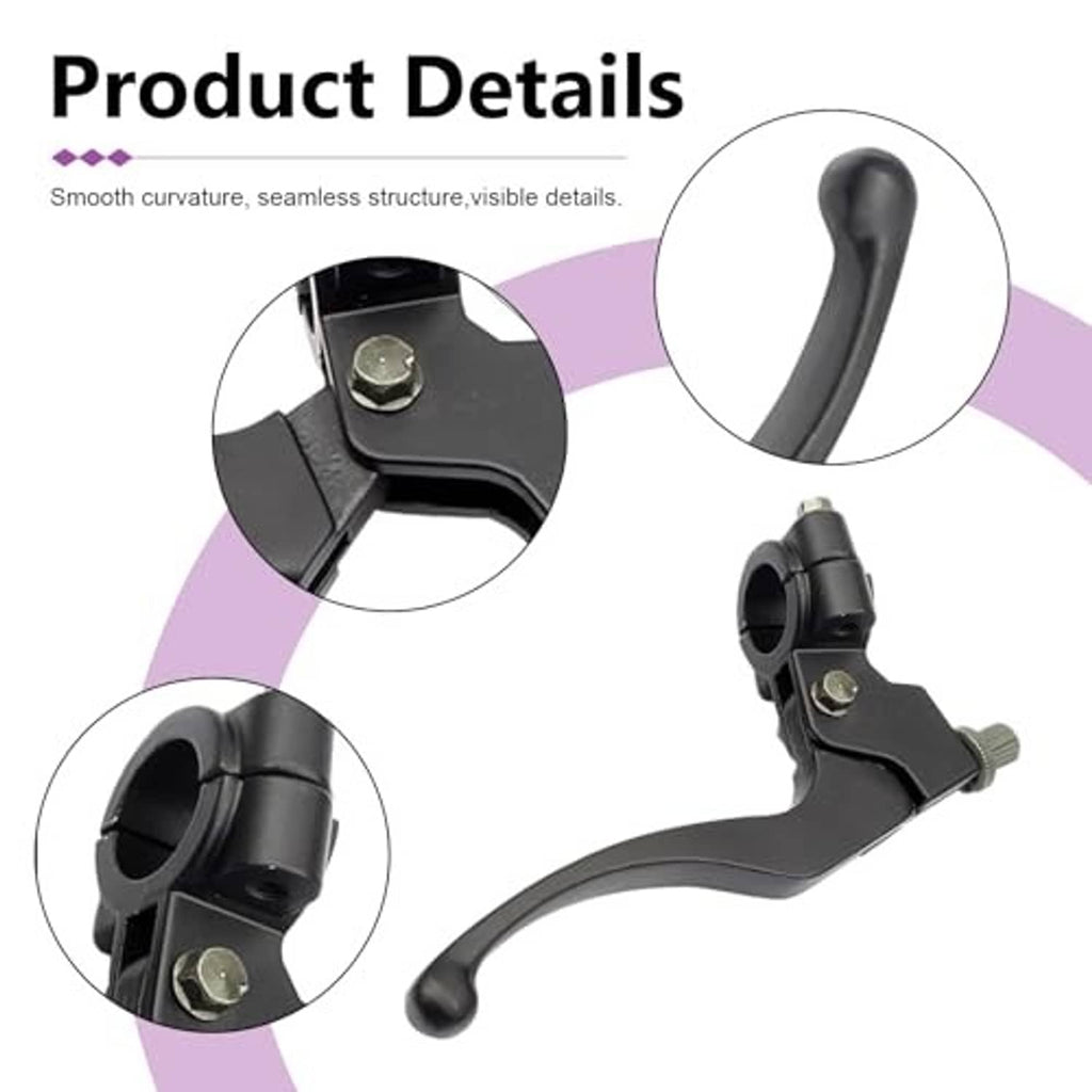 Motorcycle brake lever with perch, black finish, close-up of mounting bolt