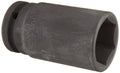 Dark deep impact socket with side marking and open drive end