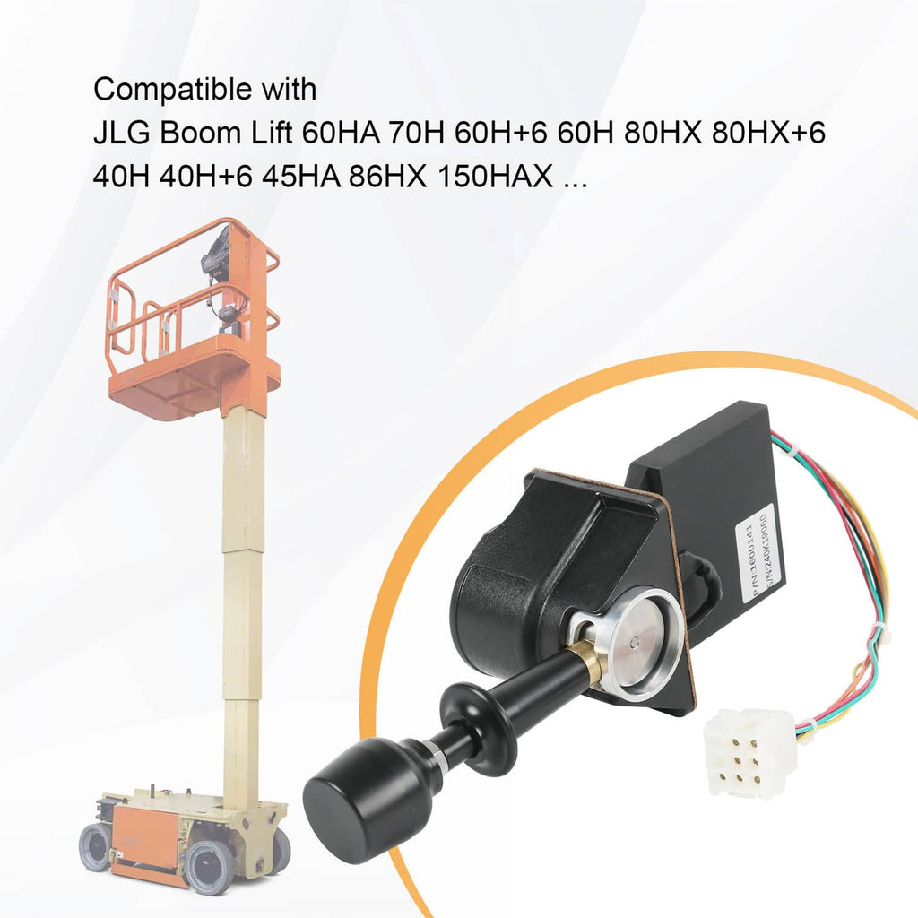 Joystick controller with metal knob, multicolor cable and white connector plugs