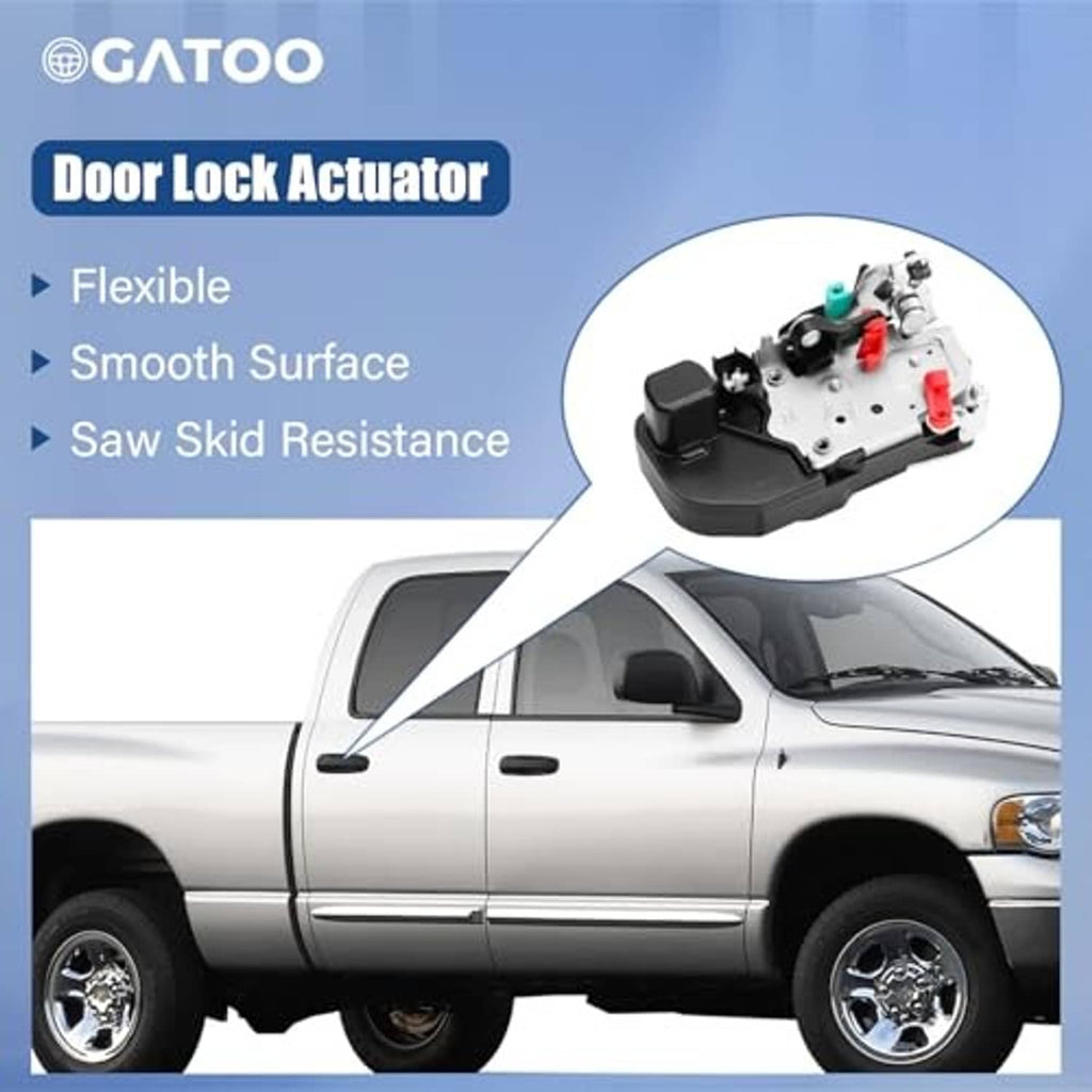 Door lock actuator inset with black housing, red/green clips, and mounting hardware