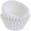White #8–12 cup basket coffee filters, crimped paper cup liners