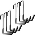 Black metal bike storage hooks with curved anti-slip PVC coated ends