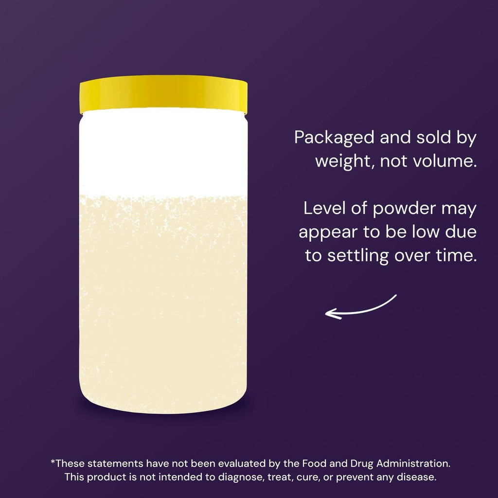 Healthy Origins Healthy Fiber bottle with settled light-colored powder inside