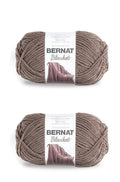 2-pack super bulky chenille blanket yarn balls in taupe with brand labels