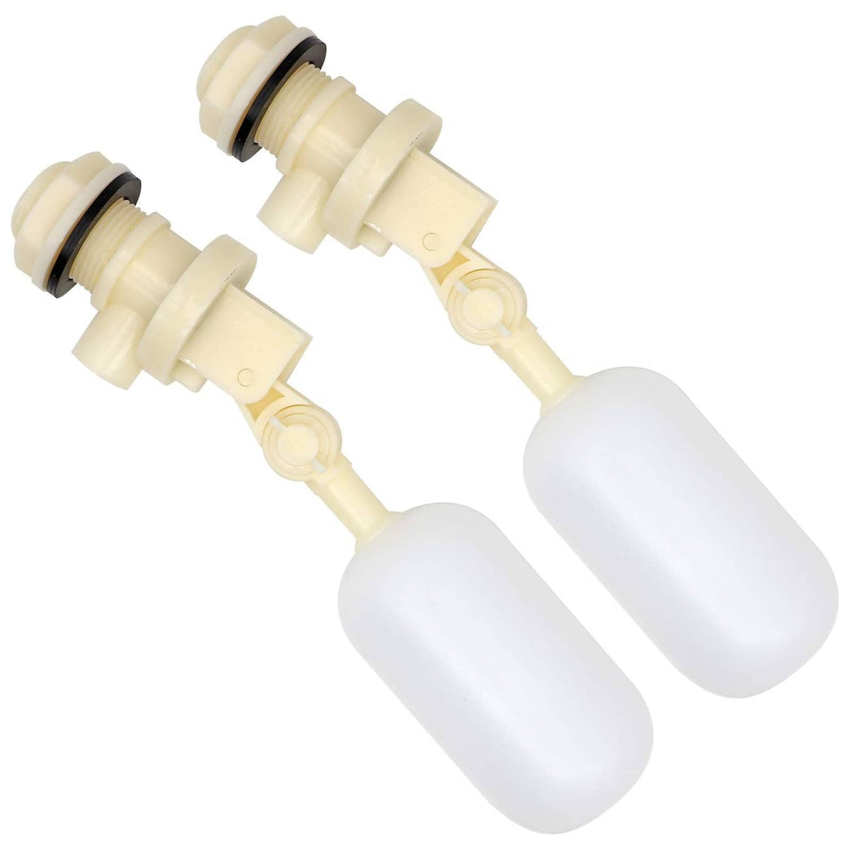Muduoban 3/4-inch float ball valve set, two cream valves with white float balls