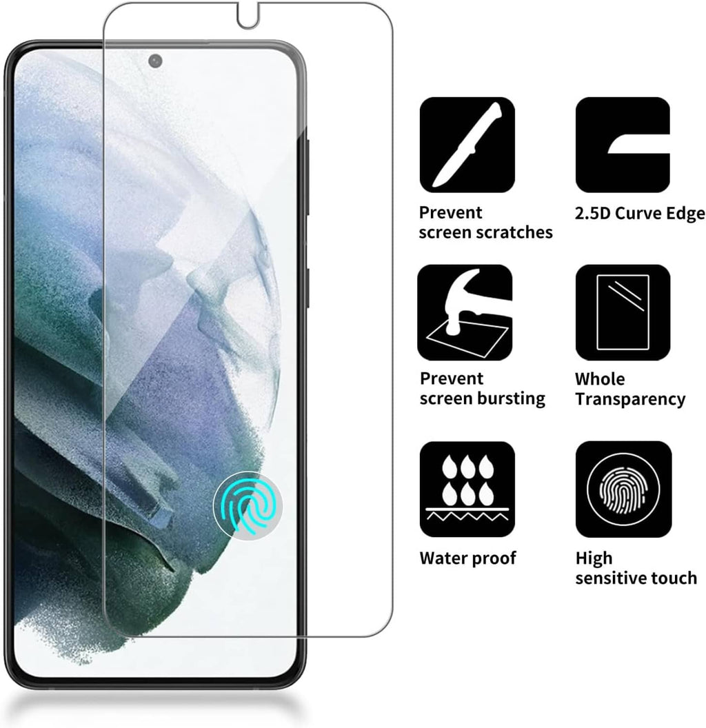 Tempered glass screen protector for phone screen with rounded edges and fingerprint cutout