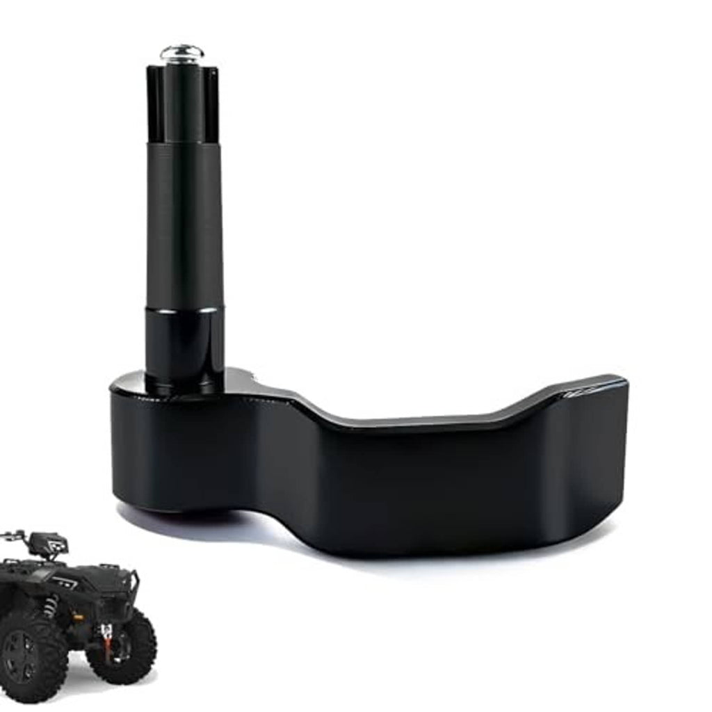 Black thumb throttle control lever with tall grip and curved mounting base