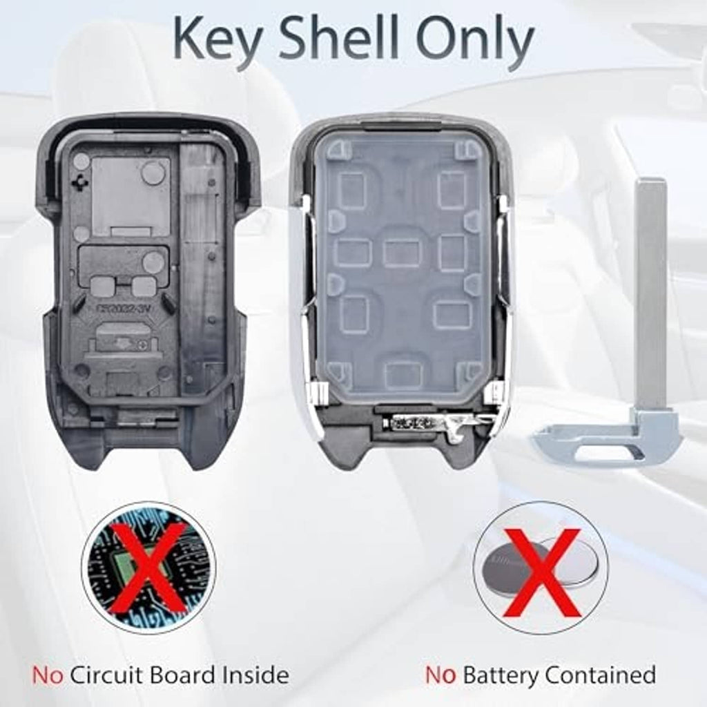 Key fob shell only, empty housing with no circuit board or battery included
