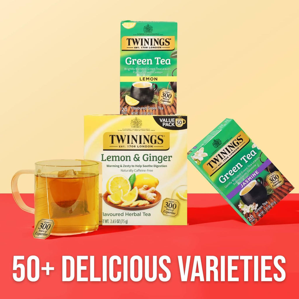 Green tea lemon tea bag boxes with cup and glass mug